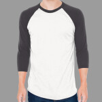 Unisex USA-Made 50/50 Poly/Cotton Raglan Three-Quarter Sleeve Tee