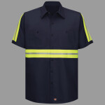 Men's Enhanced Visibility Short Sleeve Cotton Work Shirt