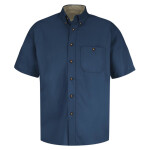 Men's Short Sleeve 100% Cotton Dress Shirt