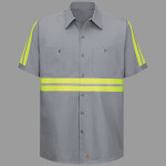 Men's Tall Enhanced Visibility Short Sleeve Cotton Work Shirt