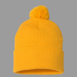 12" Pom-Pom Cuffed Beanie