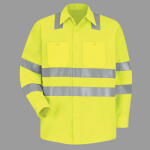 Men's High Visibility Safety Long Sleeve Work Shirt