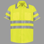 Men's High Visibility Safety Short Sleeve Work Shirt