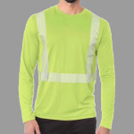 Unisex USA-Made Hi-Visibility Long Sleeve Performance T-Shirt - Segmented Tape