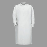 Unisex Gripper-Front Pocketless Butcher Coat With Knit Cuffs