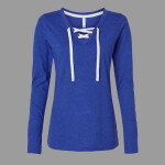 Women's Fine Jersey Lace-Up Long Sleeve T-Shirt