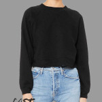 Women's Crop Raglan Fleece Crewneck Sweatshirt