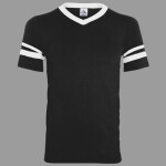 Youth V-Neck Jersey with Striped Sleeves