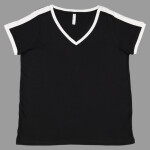 Women's Curvy Retro Ringer Premium Jersey V-Neck Tee