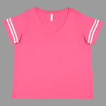 Women's Curvy Collection Vintage Football T-Shirt