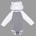 Infant Fine Jersey Character Hooded Long Sleeve Bodysuit with Ears