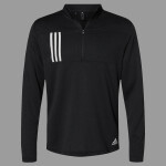 Men's 3-Stripes Double-Knit Quarter-Zip Pullover