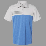 Men's Heathered Colorblocked 3-Stripes Polo