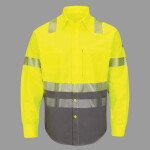 Men's Hi-Visibility Color Block Uniform Shirt - EXCEL FR® ComforTouch® - 7 oz.