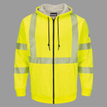 Men's Hi-Visibility Zip-Front Hooded Fleece Sweatshirt with Waffle Lining