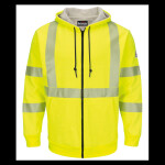 Men's Tall Hi-Visibility Zip-Front Hooded Fleece Sweatshirt with Waffle Lining