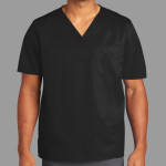 Unisex WorkFlex Chest Pocket V Neck Top