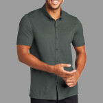 Stretch Pique Full Button Polo