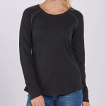Women's Solid Preppy Patch Long Sleeve T-Shirt