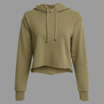 Women's Laguna Sueded Raw Edge Crop Hoodie Sweatshirt