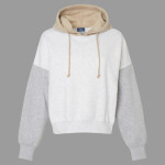 Women's Sueded Fleece Colorblocked Crop Hooded Sweatshirt