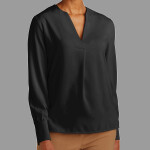 Women's Open Neck Satin Blouse