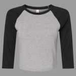 Women's Micro Rib Three-Quarter Raglan Sleeve Baby Tee