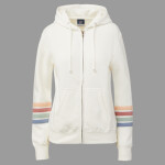 Women's Striped Sleeves Full-Zip Hooded Sweatshirt