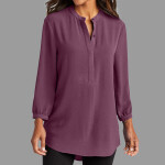 Women's 3/4 Sleeve Textured Crepe Tunic