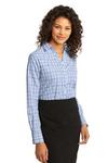 Ladies Crosshatch Plaid Easy Care Shirt. L641