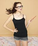District® - Juniors 1x1 Rib Spaghetti Strap Tank. DT232 